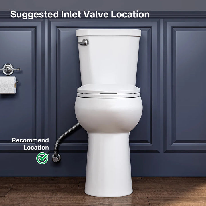 ERIDANUS white toilet with recommended water inlet valve location