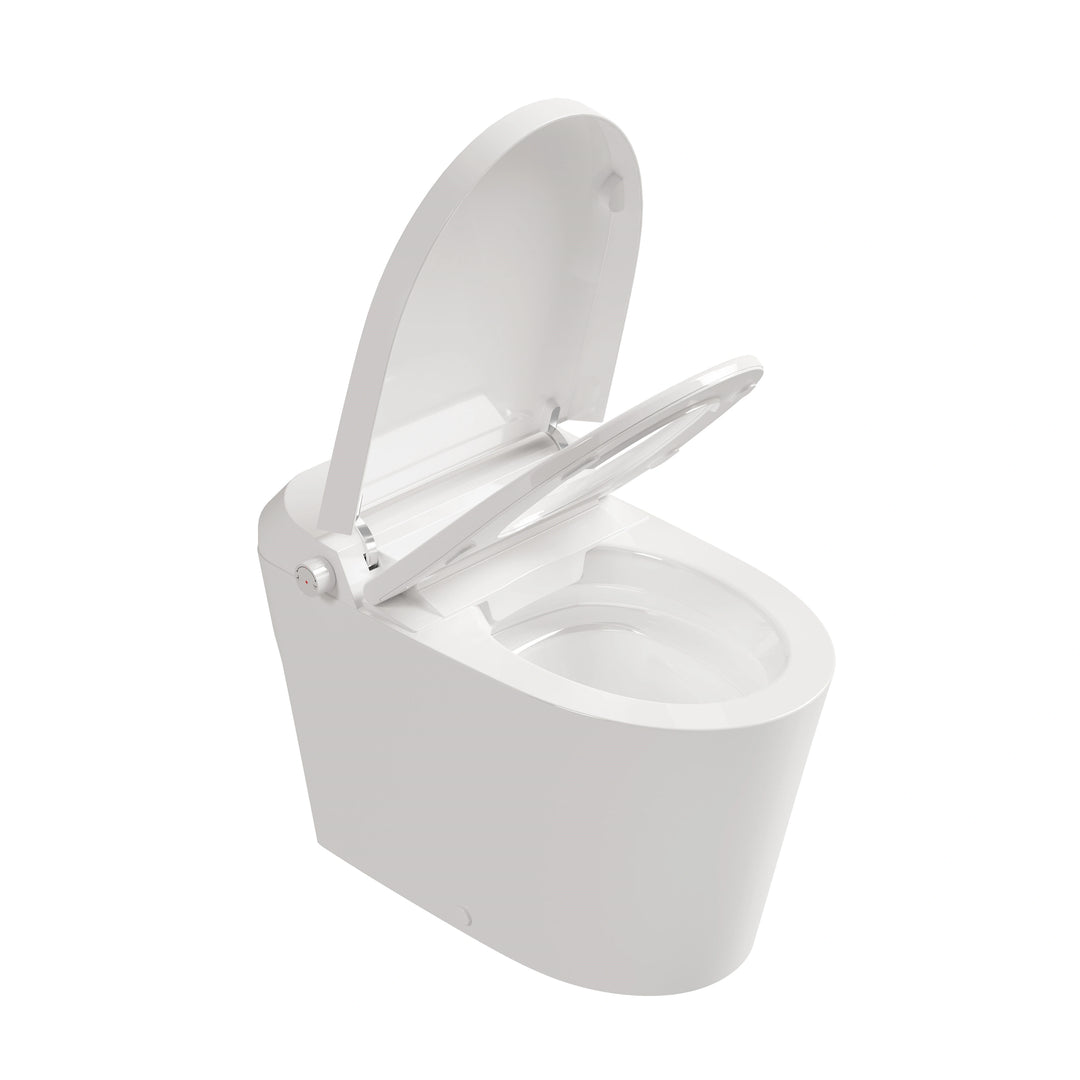 Otakou Elongated Non Electric Bidet Toilet with Air Pressure Assisted Flush, Rear and Feminine Wash