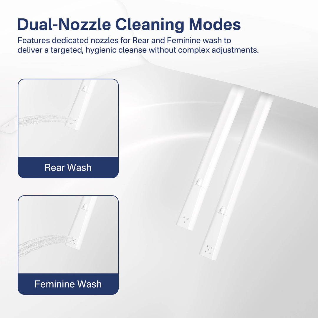 Otakou Elongated Non Electric Bidet Toilet with Air Pressure Assisted Flush, Rear and Feminine Wash