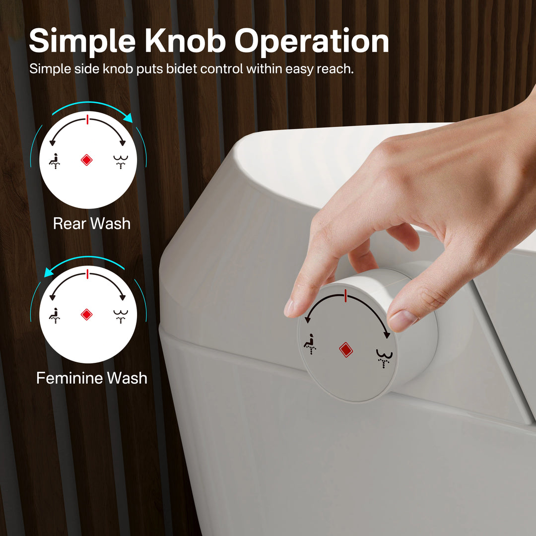 Otakou Elongated Non Electric Bidet Toilet with Air Pressure Assisted Flush, Rear and Feminine Wash