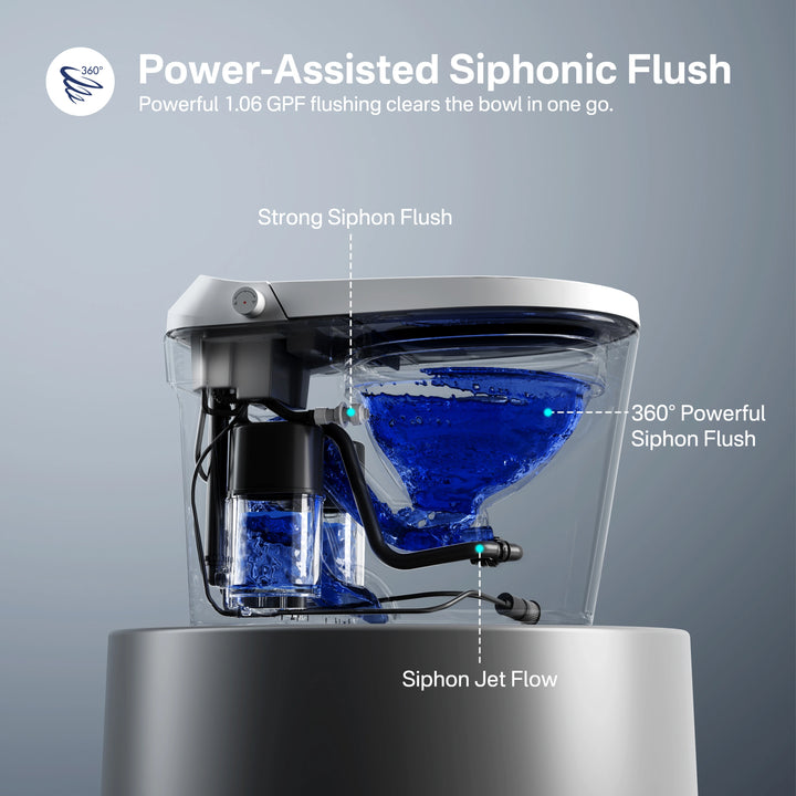 Otakou Elongated Non Electric Bidet Toilet with Air Pressure Assisted Flush, Rear and Feminine Wash