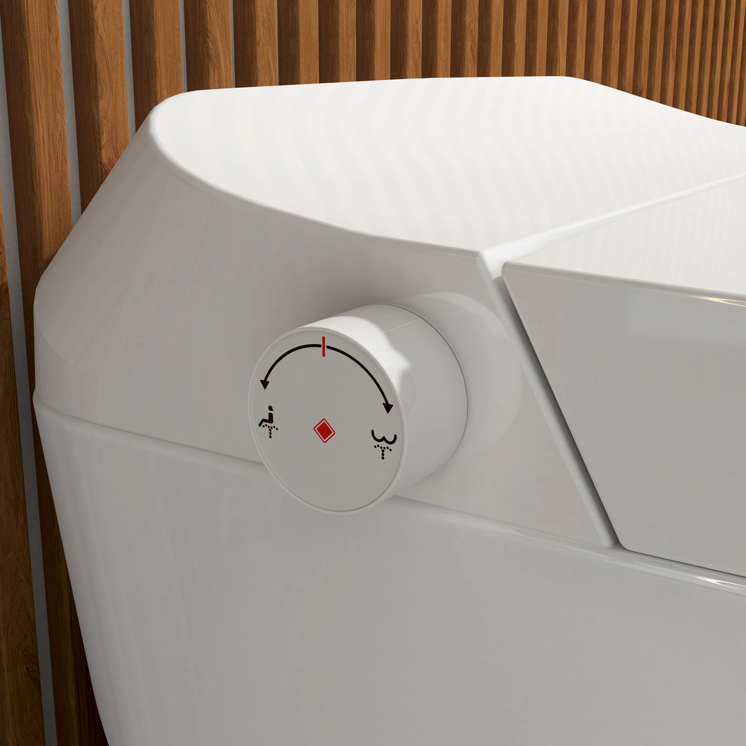 Otakou Elongated Non Electric Bidet Toilet with Air Pressure Assisted Flush, Rear and Feminine Wash