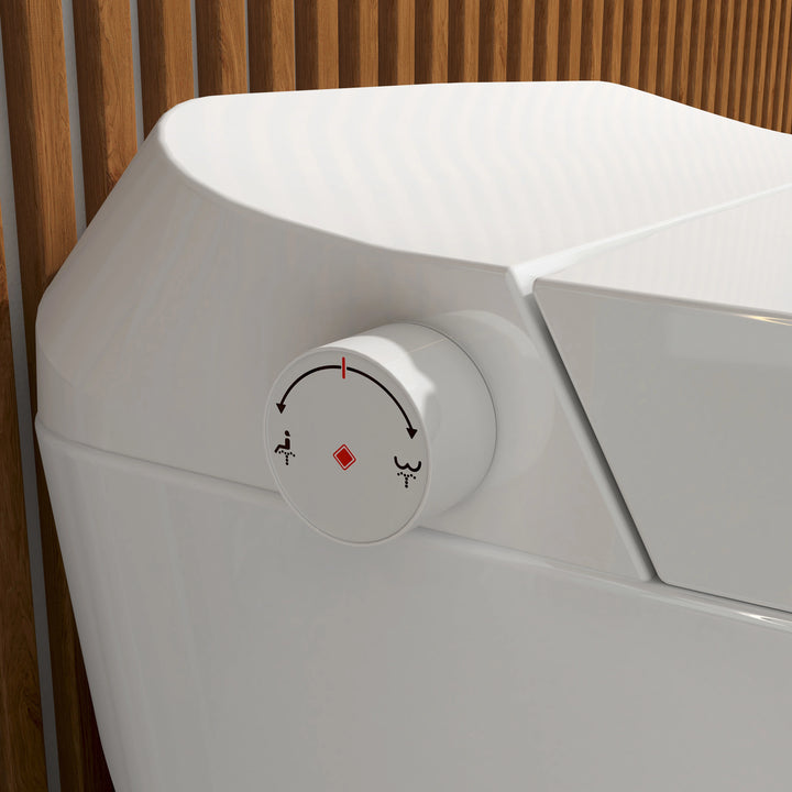 Otakou Elongated Non Electric Bidet Toilet with Air Pressure Assisted Flush, Rear and Feminine Wash
