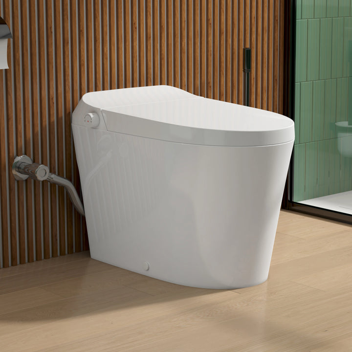 Otakou Elongated Non Electric Bidet Toilet with Air Pressure Assisted Flush, Rear and Feminine Wash