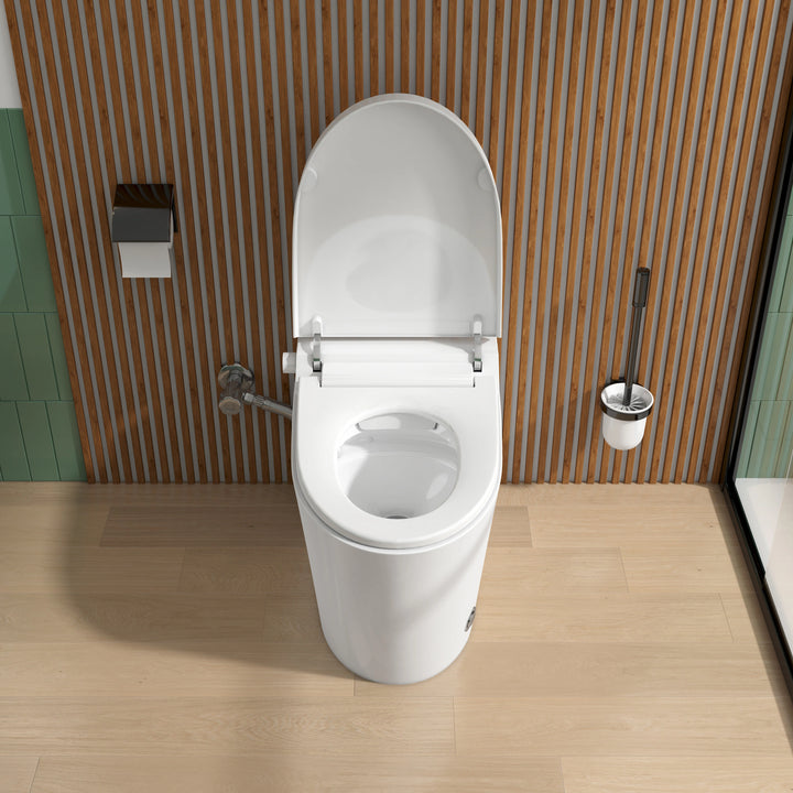Otakou Elongated Non Electric Bidet Toilet with Air Pressure Assisted Flush, Rear and Feminine Wash
