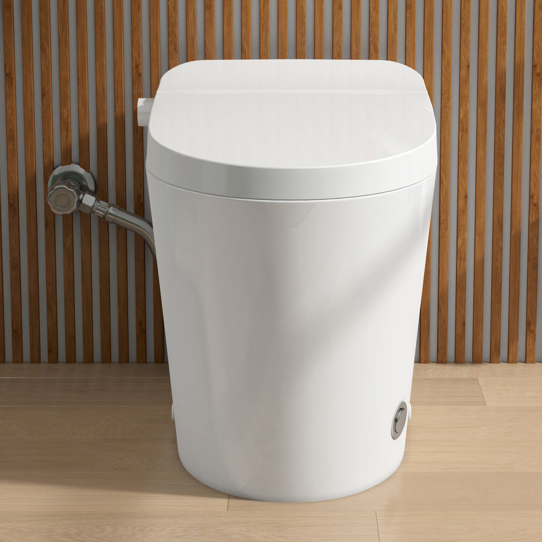 Otakou Elongated Non Electric Bidet Toilet with Air Pressure Assisted Flush, Rear and Feminine Wash