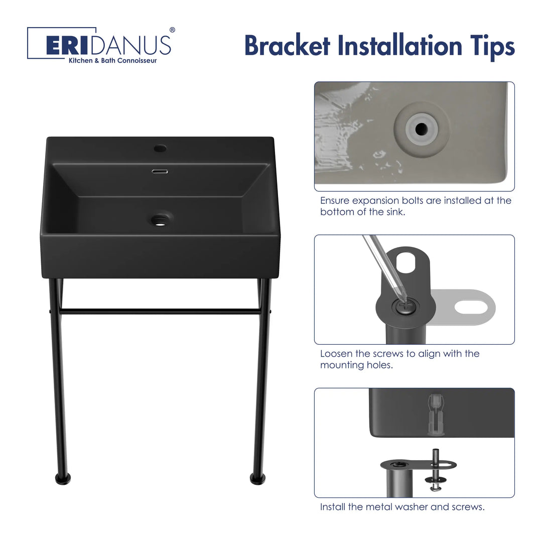 Matte black console sink installation tips and guide
