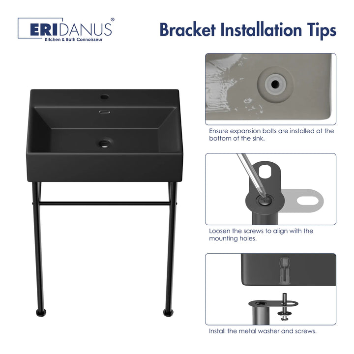 Matte black console sink installation tips and guide
