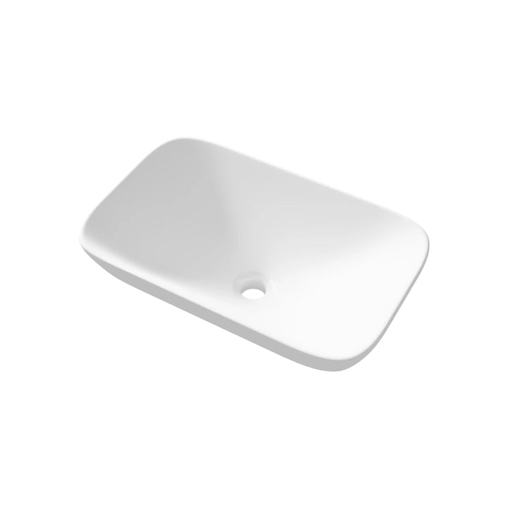 Salerno 20" Rectangular Semi-Recessed Vitreous China Vessel Bathroom Sink in White