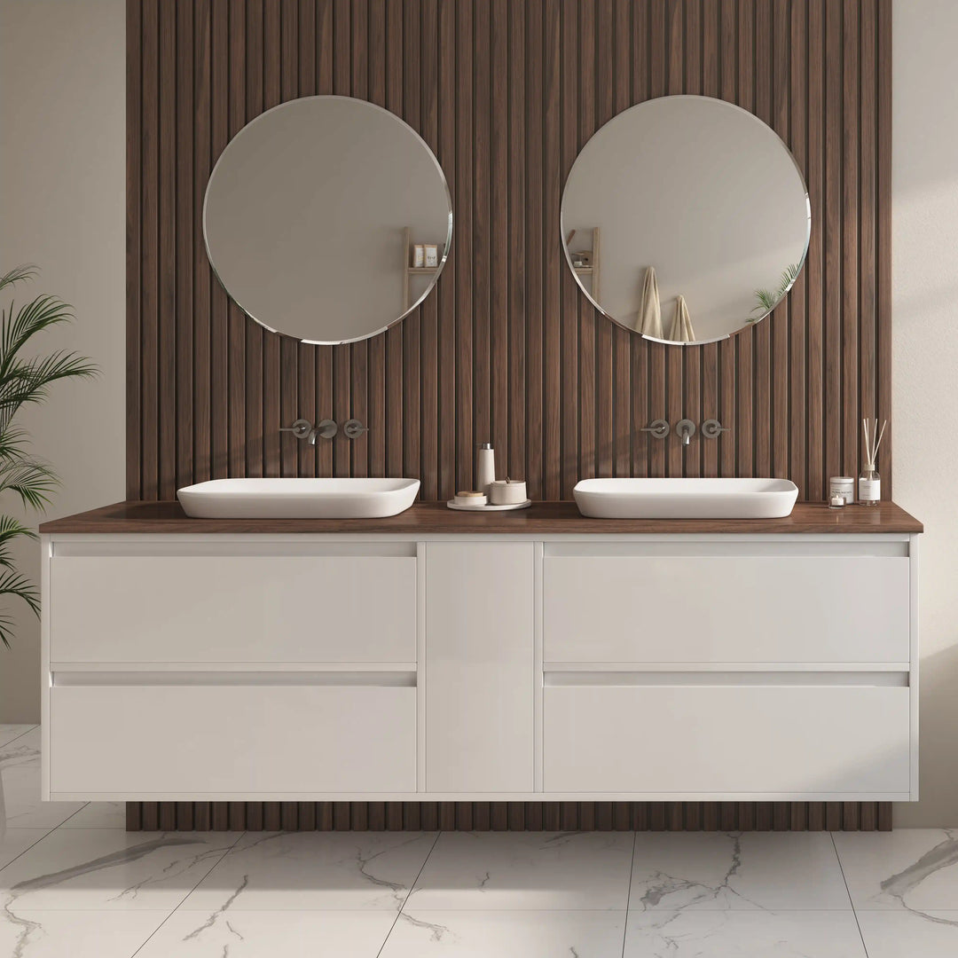 Salerno 20" Rectangular Semi-Recessed Vitreous China Vessel Bathroom Sink in White
