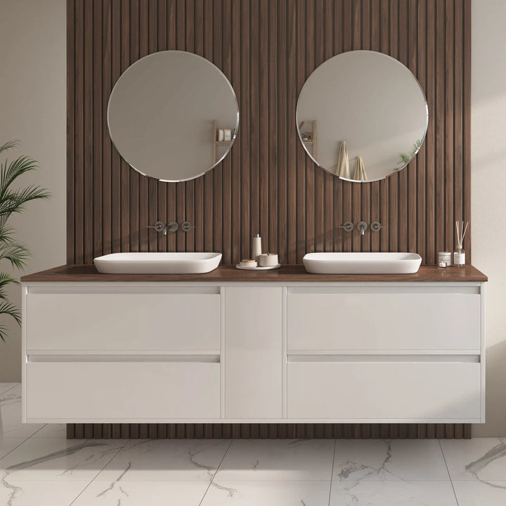 Salerno 20" Rectangular Semi-Recessed Vitreous China Vessel Bathroom Sink in White