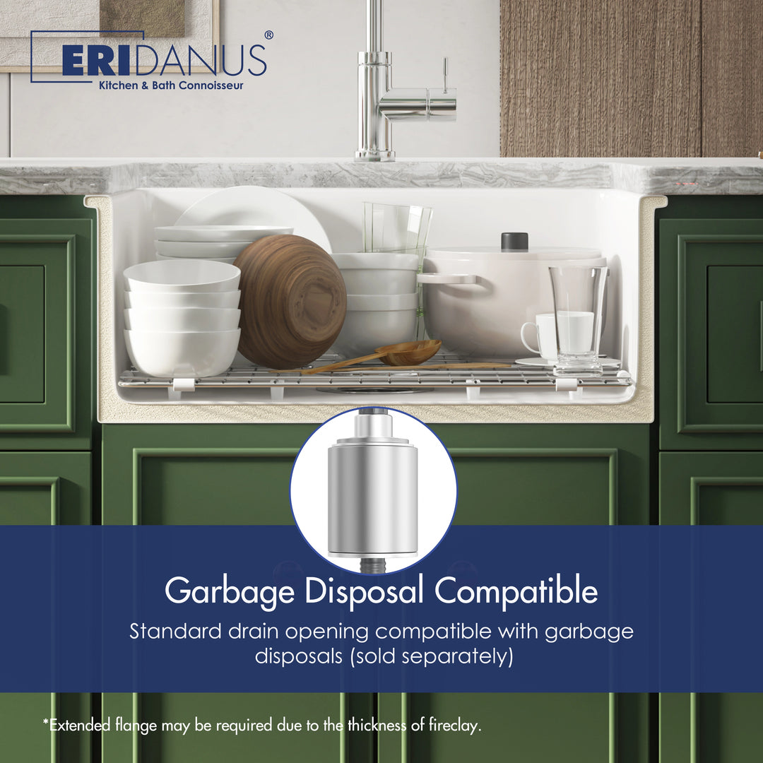 Garbage disposal compatible white single bowl kitchen sink