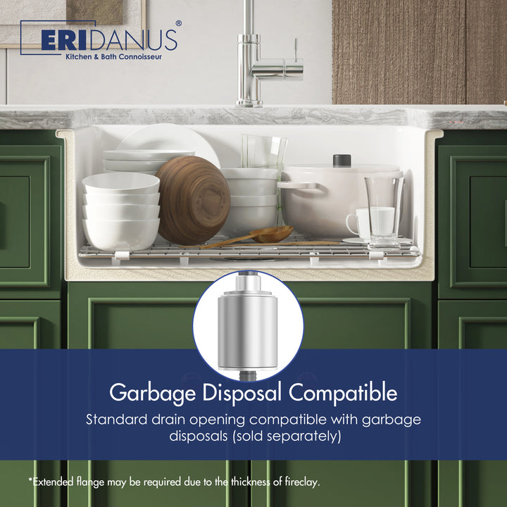 Garbage disposal compatible white single bowl kitchen sink