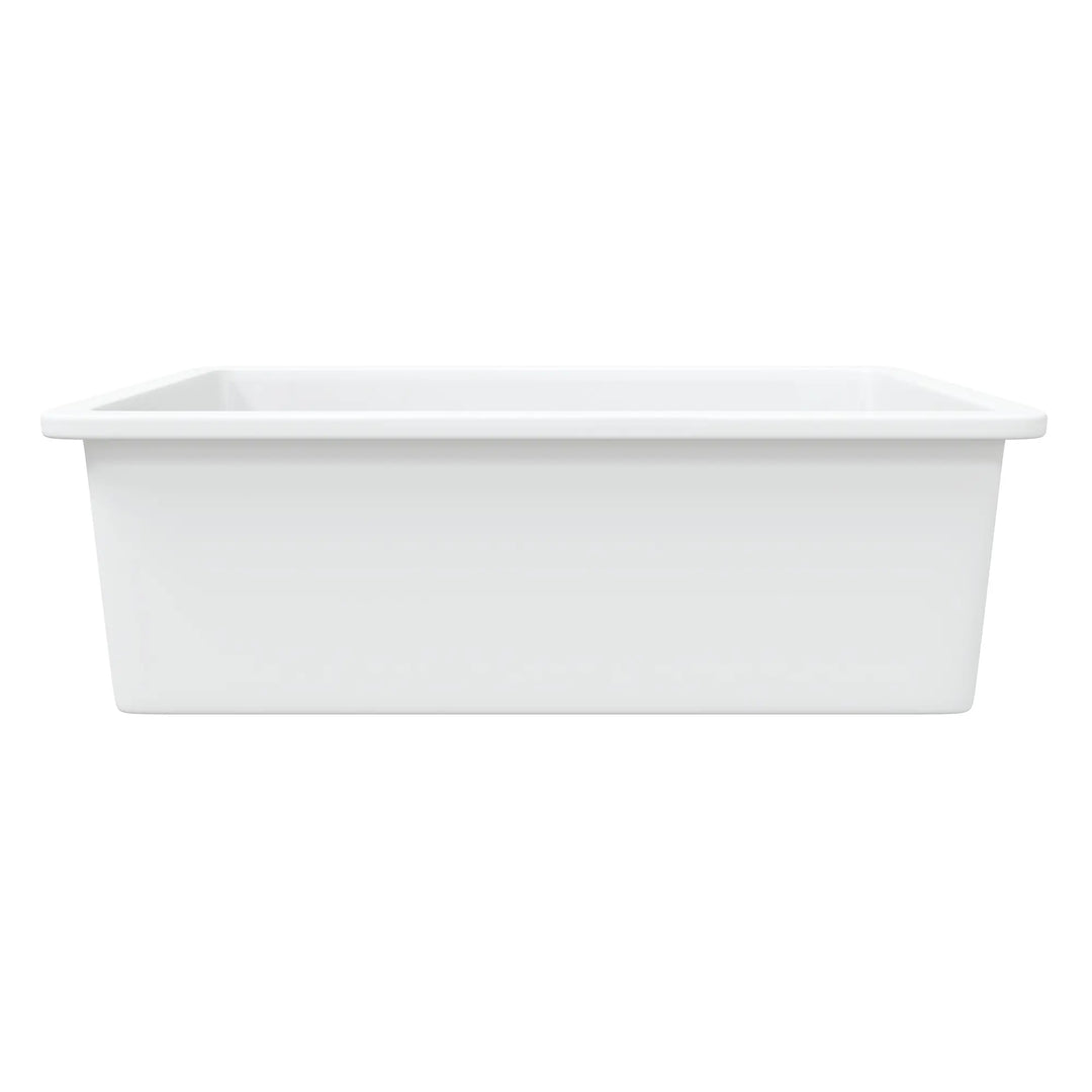 Oslo 32" Drop-In/Undermount Fireclay Kitchen Sink in Crisp White with Bottom Grid & Basket Strainer