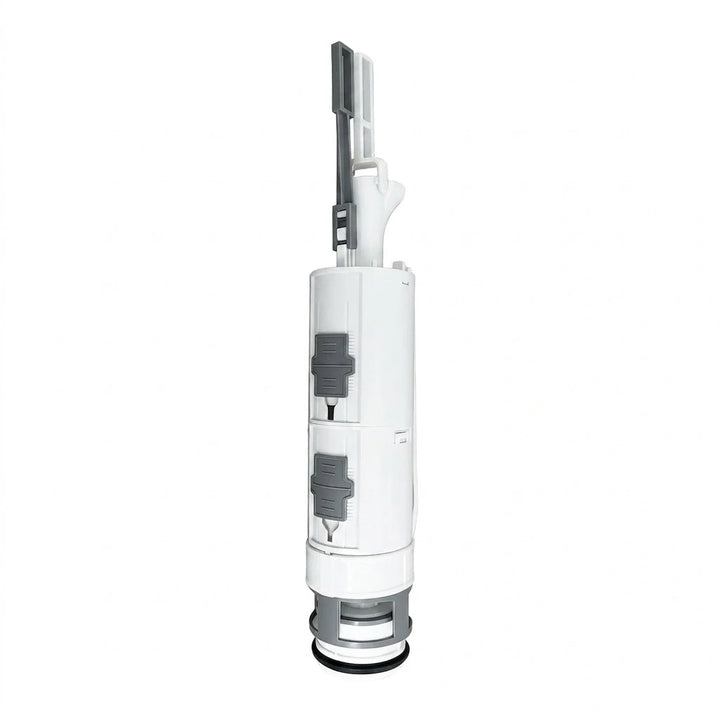 White Plastic Toilet Flush Valve with Adjustable Lever &amp; Sealing Gasket, For Toilet Tank Repair