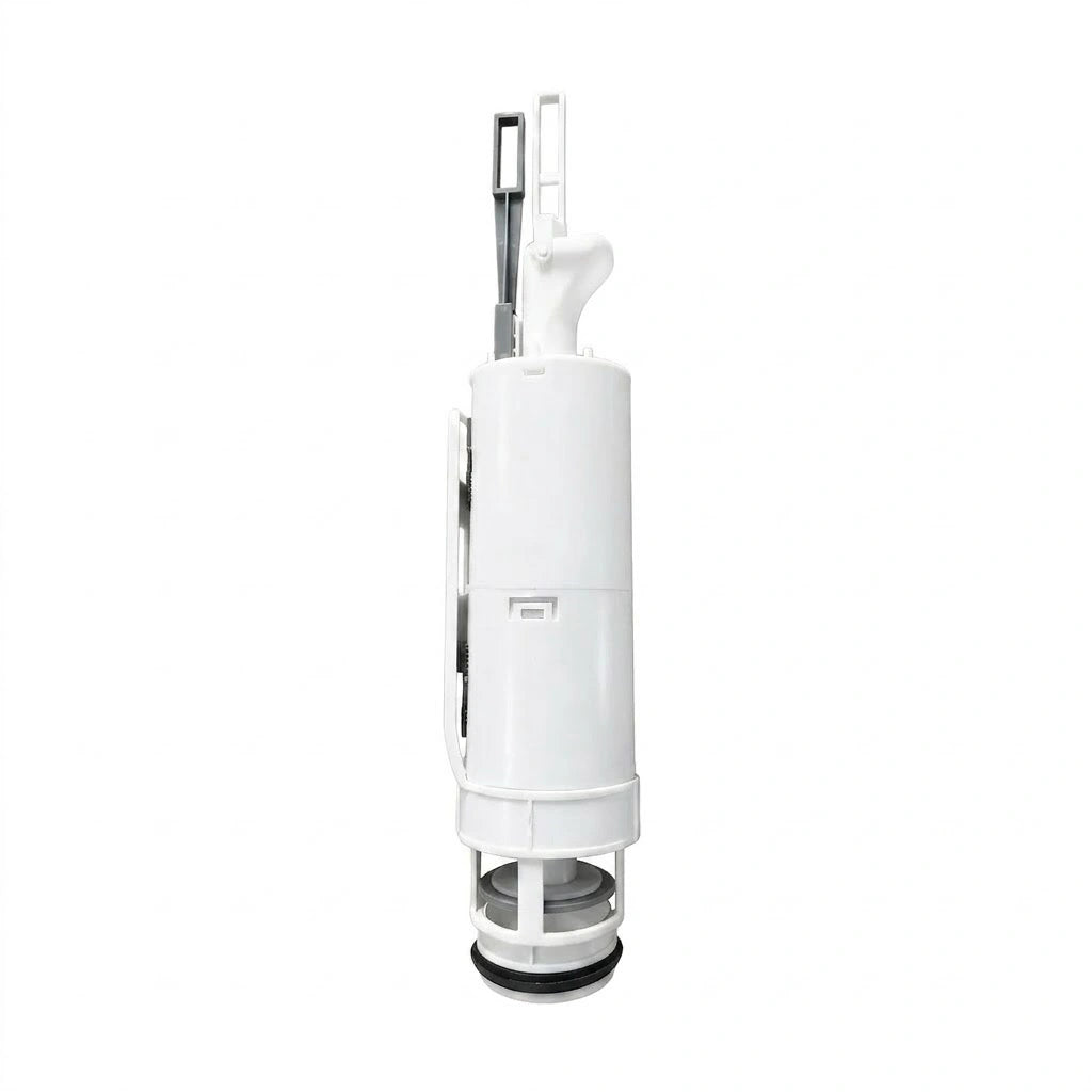 White Plastic Toilet Flush Valve with Adjustable Lever & Sealing Gasket, For Toilet Tank Repair