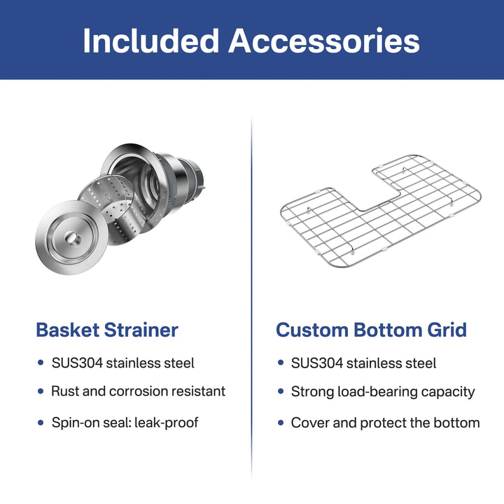 SUS304 stainless steel basket strainer and bottom grid set.