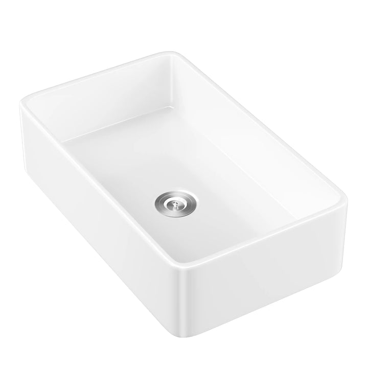 Denbigh 33" Apron-Front Farmhouse Fireclay Kitchen Sink With Sink Grid & Basket Strainer, Multiple Colors