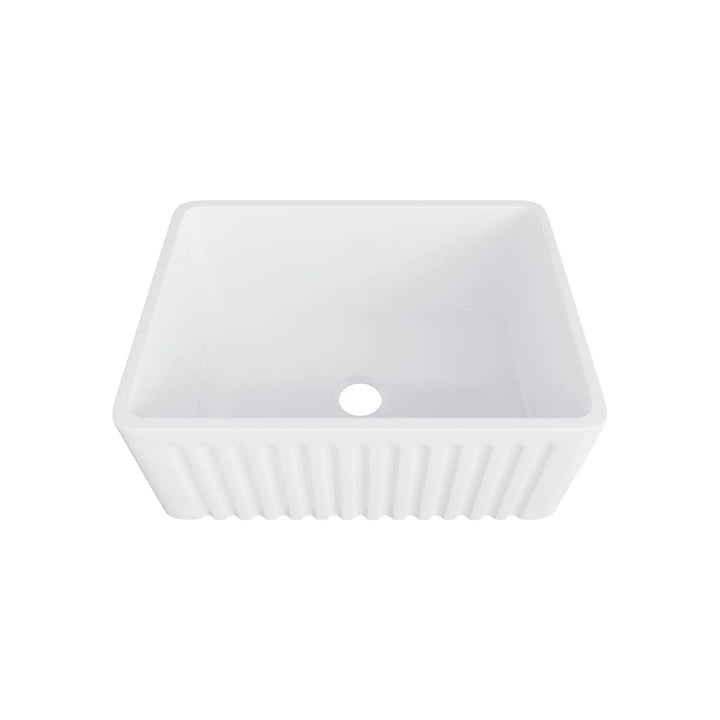 White fireclay farmhouse sink: heat &amp; scratch resistant specs