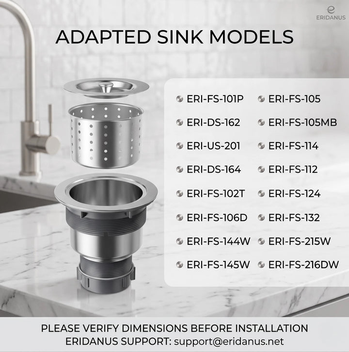 Stainless steel sink basket strainer compatibility guide.