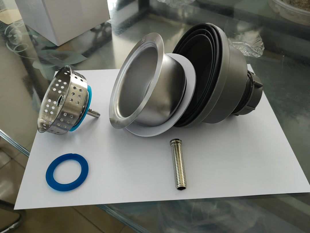3-piece stainless steel kitchen sink strainer and drain assembly