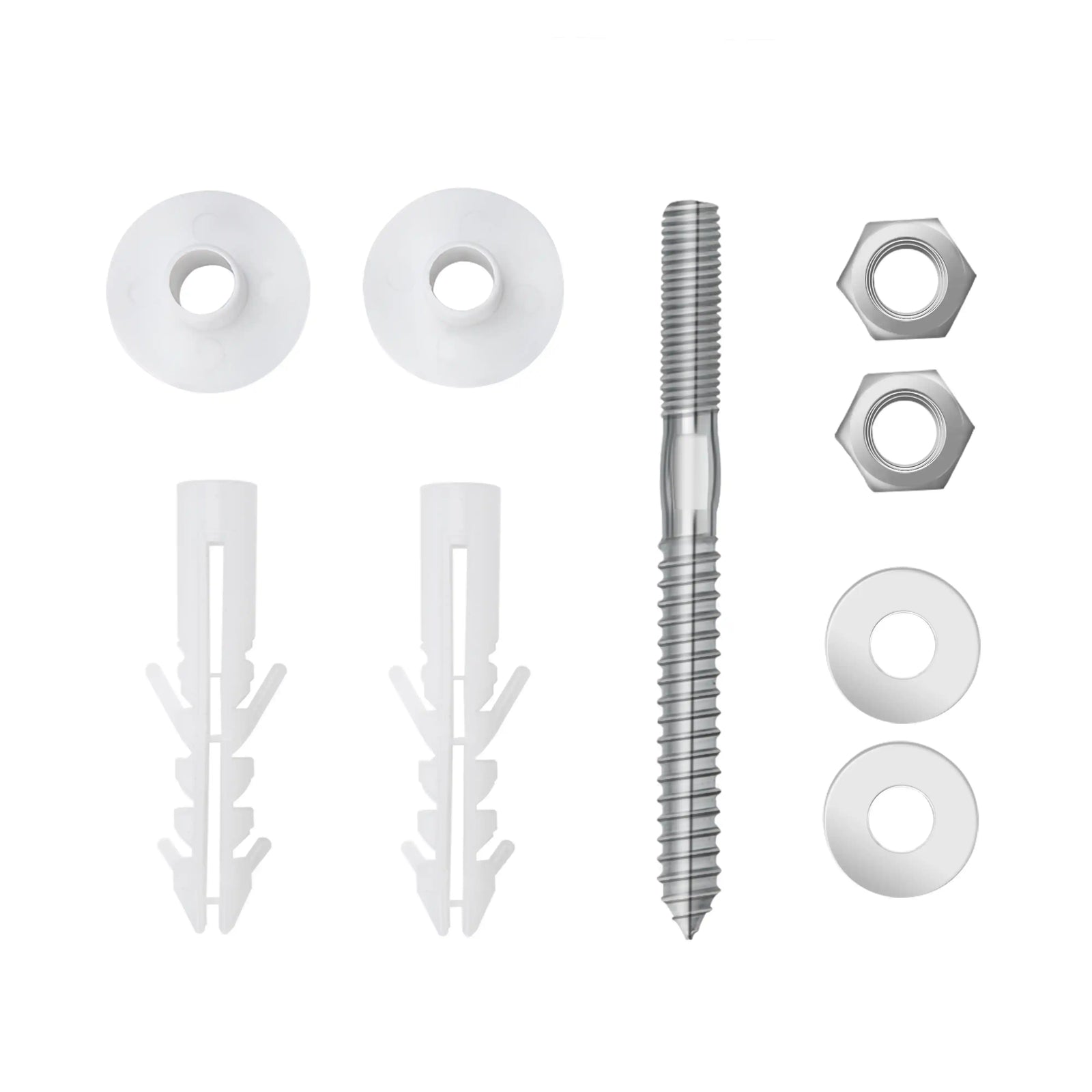 Pedestal sink mounting hardware kit with bolts anchors and washers