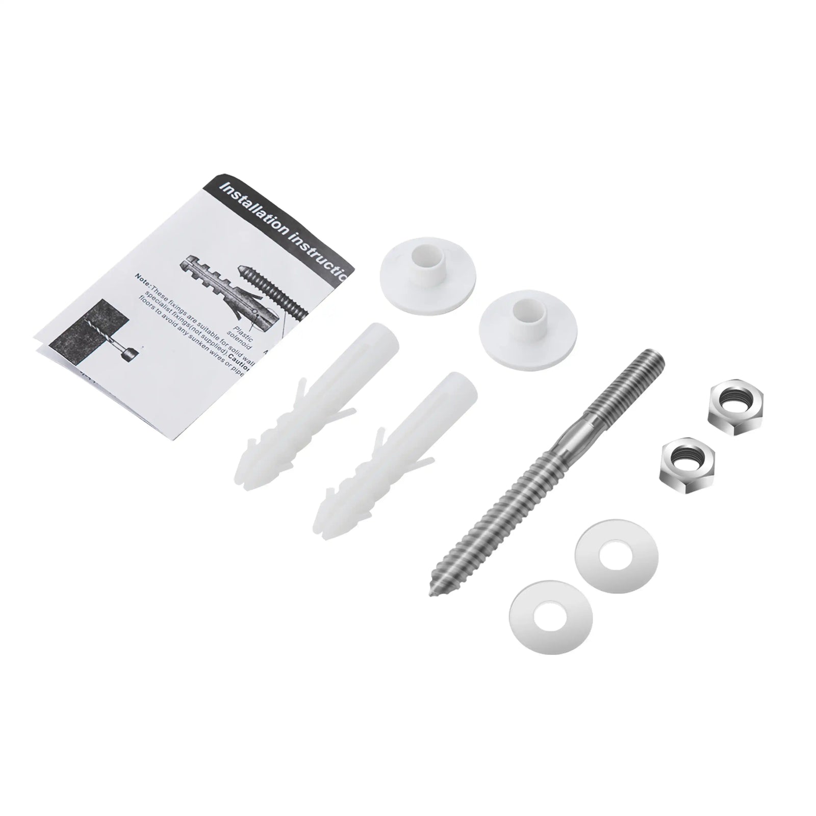 Pedestal sink mounting hardware kit with bolts anchors and washers