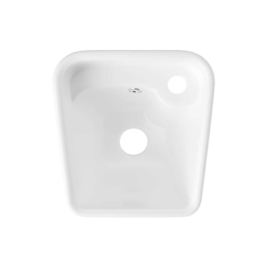 Naples 12" Rectangular Pedestal Vitreous China Specialty Bathroom Sink in White with Overflow & Faucet Hole