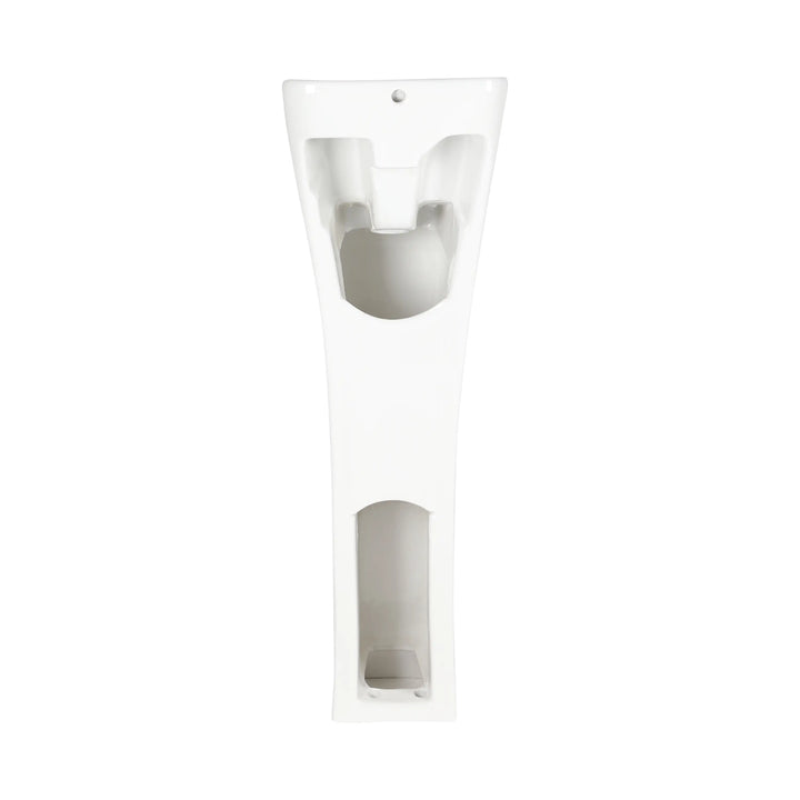 Naples 12" Rectangular Pedestal Vitreous China Specialty Bathroom Sink in White with Overflow & Faucet Hole