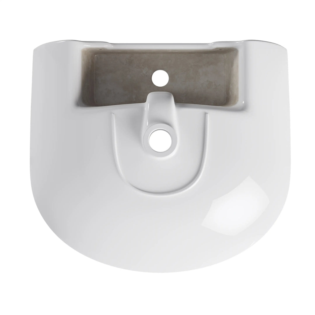 Achernar 20.9" White Vitreous China Two-Piece Pedestal Sink w/ Overflow, 1 Faucet Hole