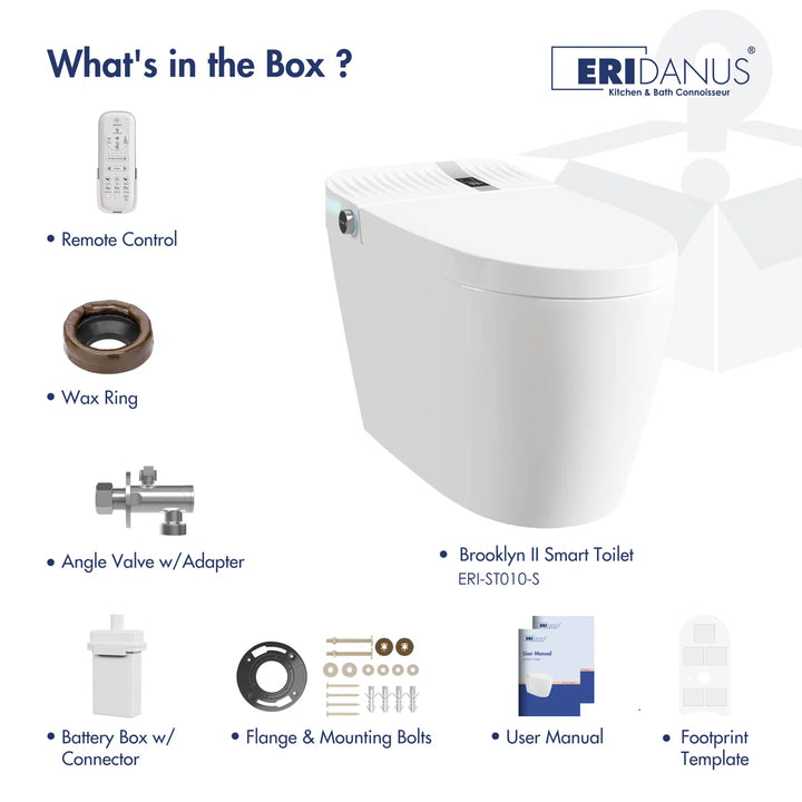 Brooklyn II Elongated Smart Toilet with Heated Seat & Sensor Flush
