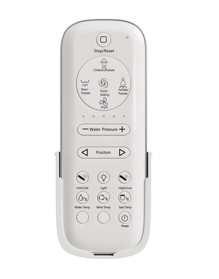 White replacement smart toilet remote for ERI-ST010-S &amp; ERI-ST031-S, with heated seat &amp; touchless flush
