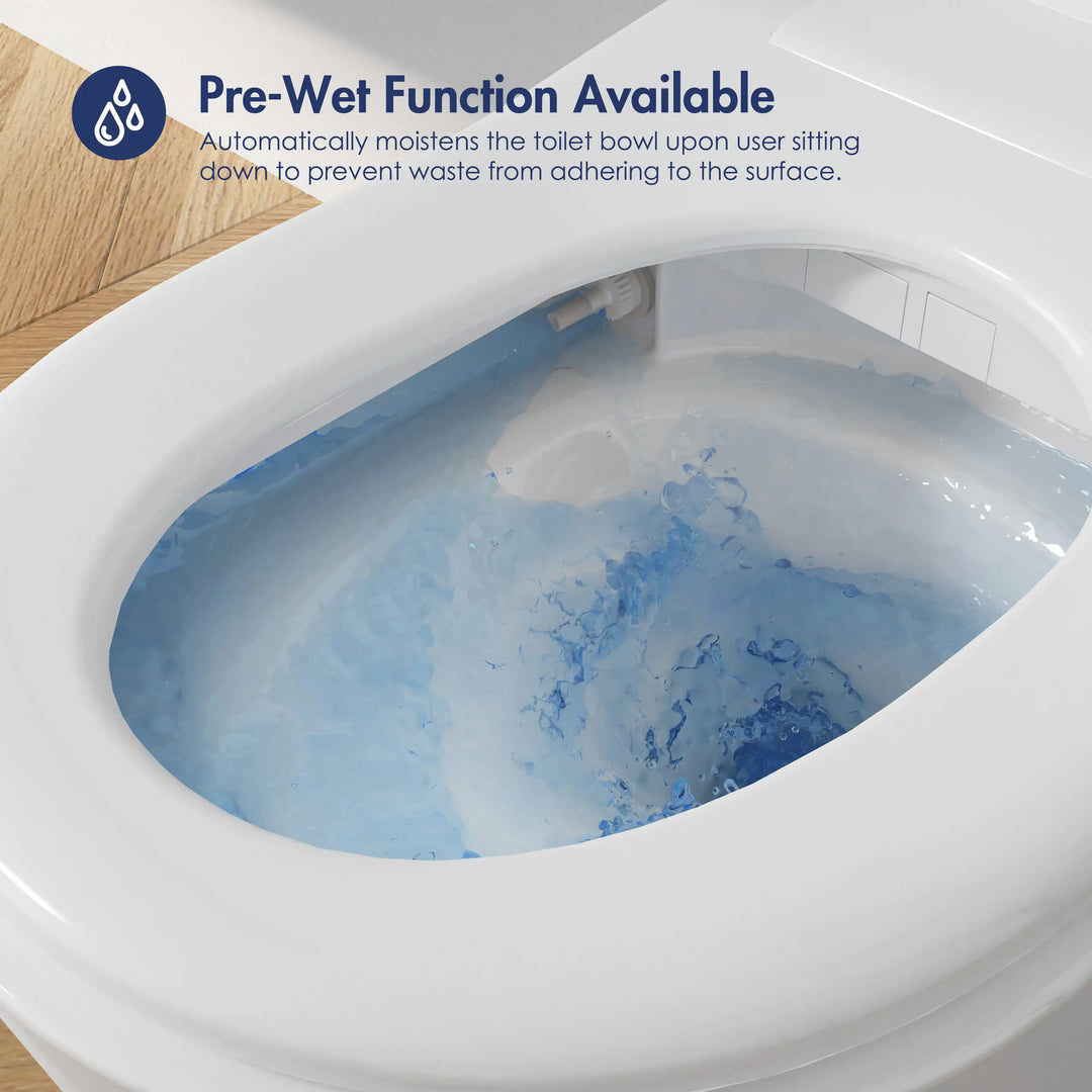 Achernar Elongated Smart Bidet Toilet with Heated Seat, Auto-Open Lid, Auto & Blackout Flush, Night Light (Remote Included)