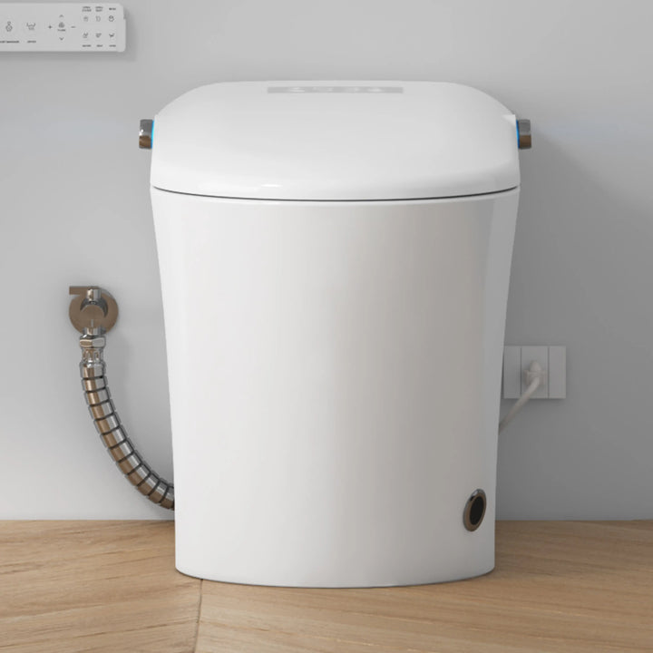 Achernar Elongated Smart Bidet Toilet with Heated Seat, Auto-Open Lid, Auto & Blackout Flush, Night Light (Remote Included)