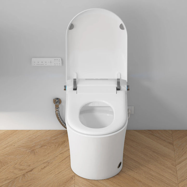 Achernar Elongated Smart Bidet Toilet with Heated Seat, Auto-Open Lid, Auto & Blackout Flush, Night Light (Remote Included)