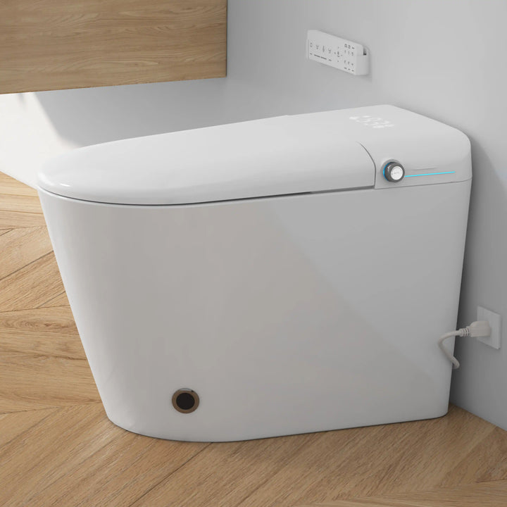 Achernar Elongated Smart Bidet Toilet with Heated Seat, Auto-Open Lid, Auto & Blackout Flush, Night Light (Remote Included)