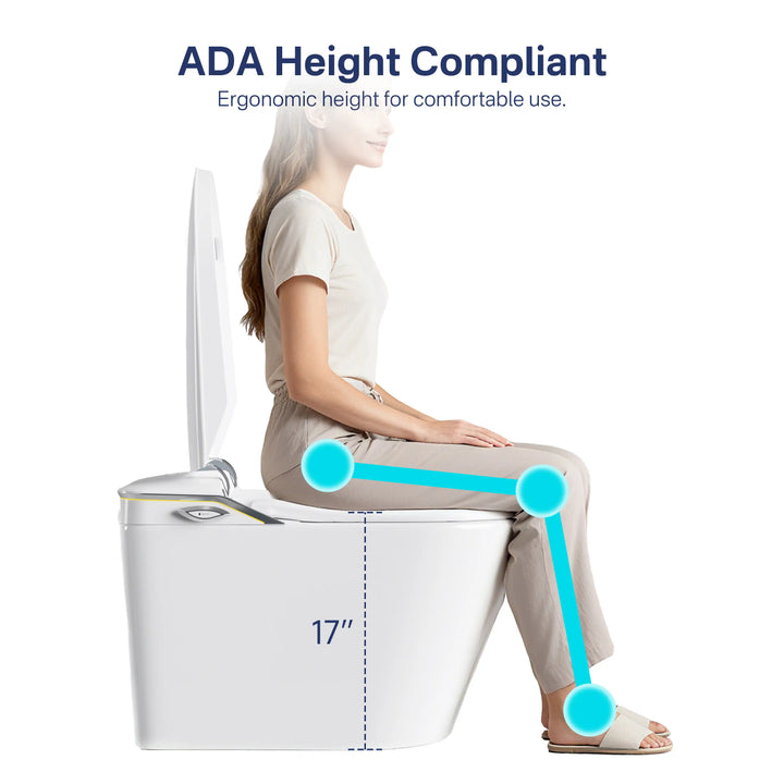 Tucson Smart Toilet – Heated Seat, Foot-Sensor Flush & Optional Auto-Lid with Foam Shield