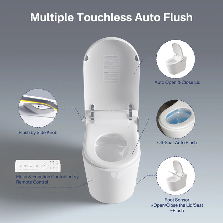 Tucson Smart Toilet – Heated Seat, Foot-Sensor Flush & Optional Auto-Lid with Foam Shield