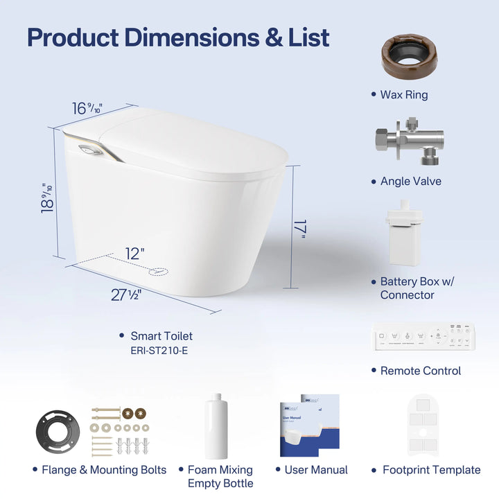 Tucson Smart Toilet – Heated Seat, Foot-Sensor Flush & Optional Auto-Lid with Foam Shield