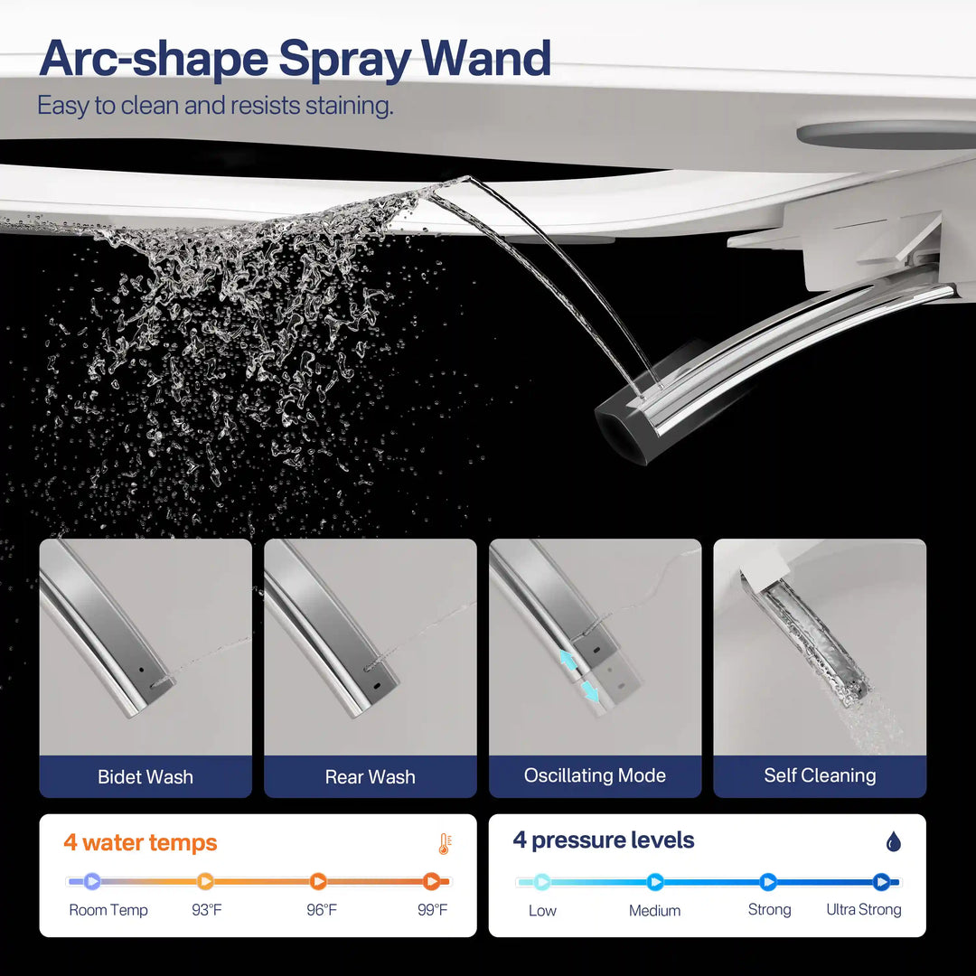 Tucson Smart Toilet – Heated Seat, Foot-Sensor Flush & Optional Auto-Lid with Foam Shield