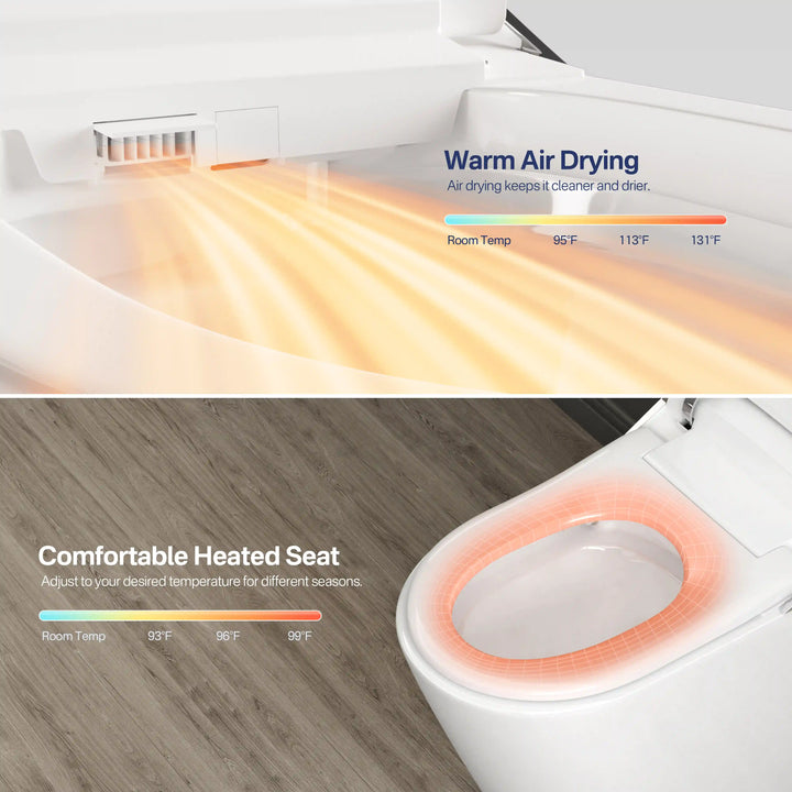 Tucson Smart Toilet – Heated Seat, Foot-Sensor Flush & Optional Auto-Lid with Foam Shield