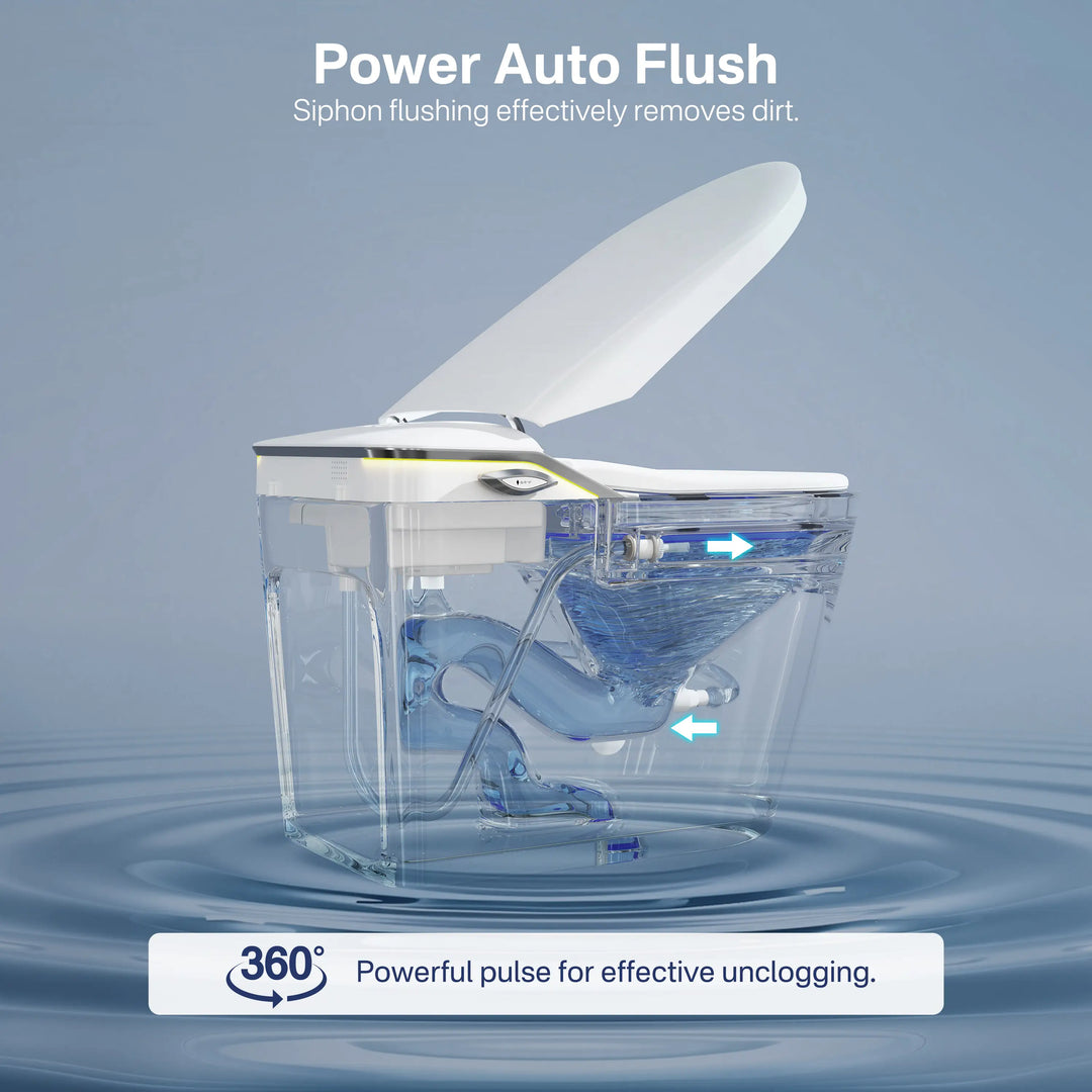 Tucson Smart Toilet – Heated Seat, Foot-Sensor Flush & Optional Auto-Lid with Foam Shield