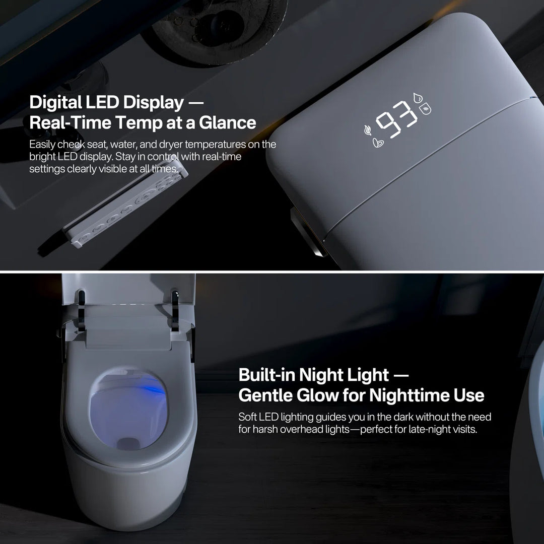 Tucson Smart Toilet – Heated Seat, Foot-Sensor Flush & Optional Auto-Lid with Foam Shield