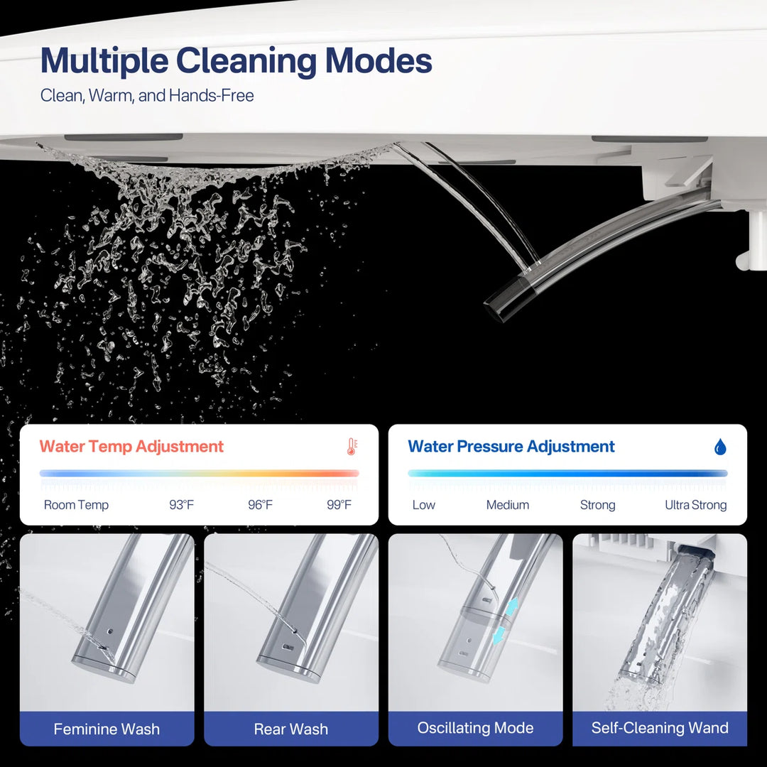 Tucson Smart Toilet – Heated Seat, Foot-Sensor Flush & Optional Auto-Lid with Foam Shield