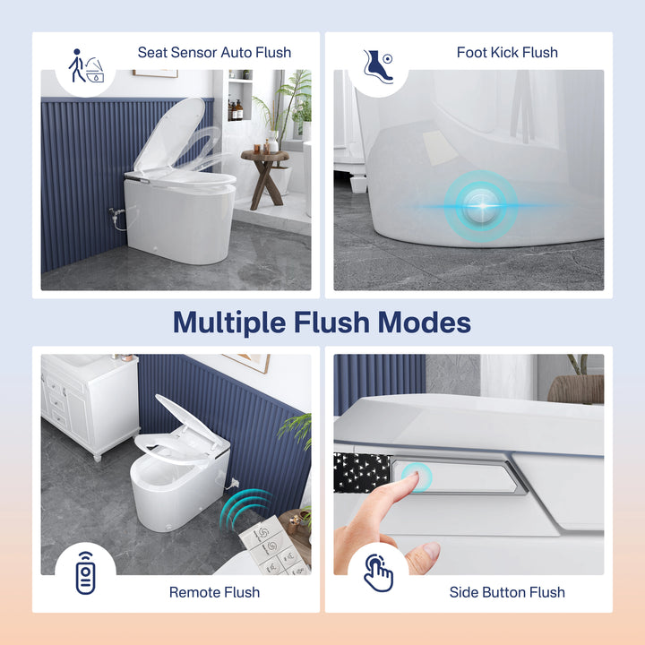 Oslo 17" Comfort Height Smart Toilet with Auto Lid, Foam Shield, UV Nozzle and Feminine Wash