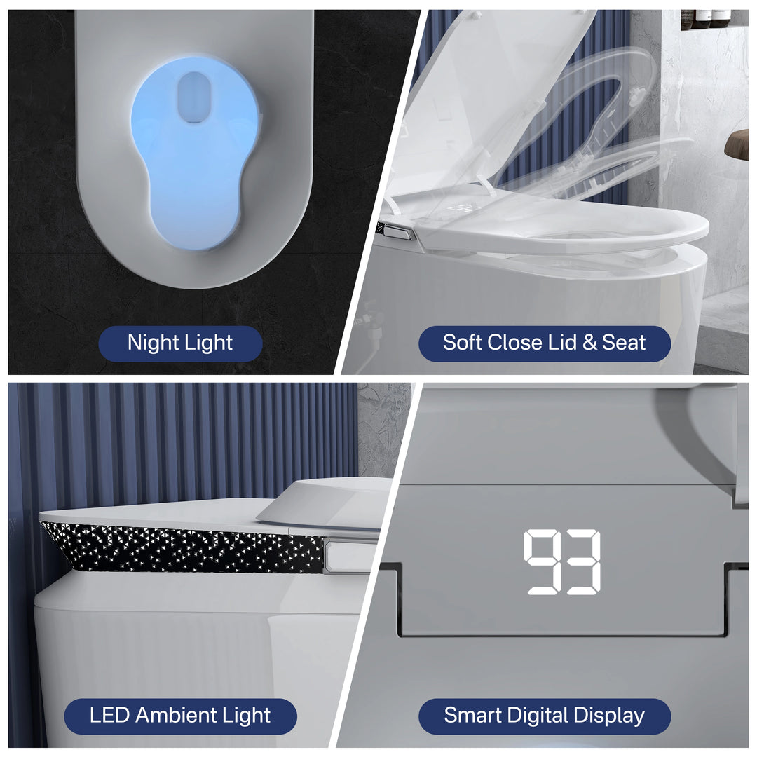 Oslo 17" Comfort Height Smart Toilet with Auto Lid, Foam Shield, UV Nozzle and Feminine Wash