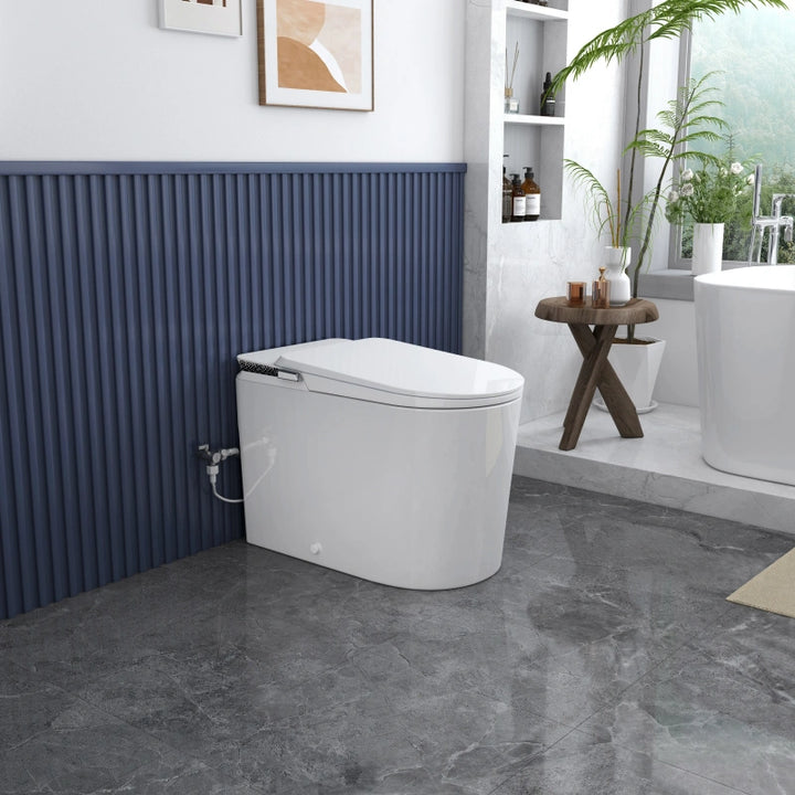 Oslo 17" Comfort Height Smart Toilet with Auto Lid, Foam Shield, UV Nozzle and Feminine Wash