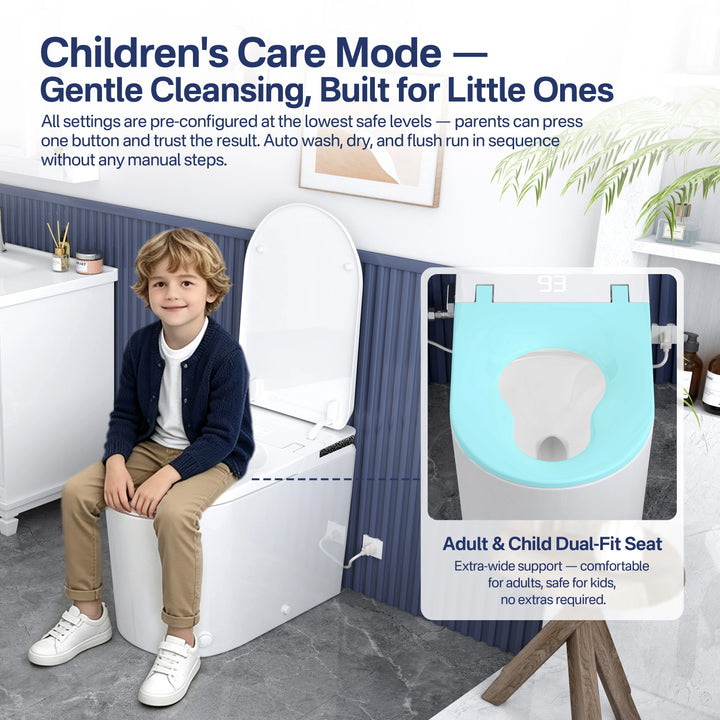 Oslo 17" Comfort Height Smart Toilet with Auto Lid, Foam Shield, UV Nozzle and Feminine Wash