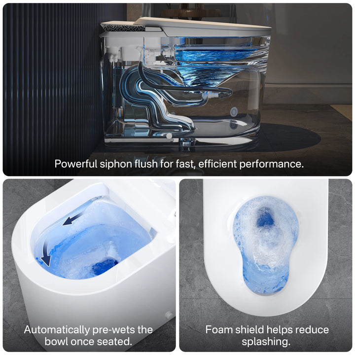 Oslo 17" Comfort Height Smart Toilet with Auto Lid, Foam Shield, UV Nozzle and Feminine Wash
