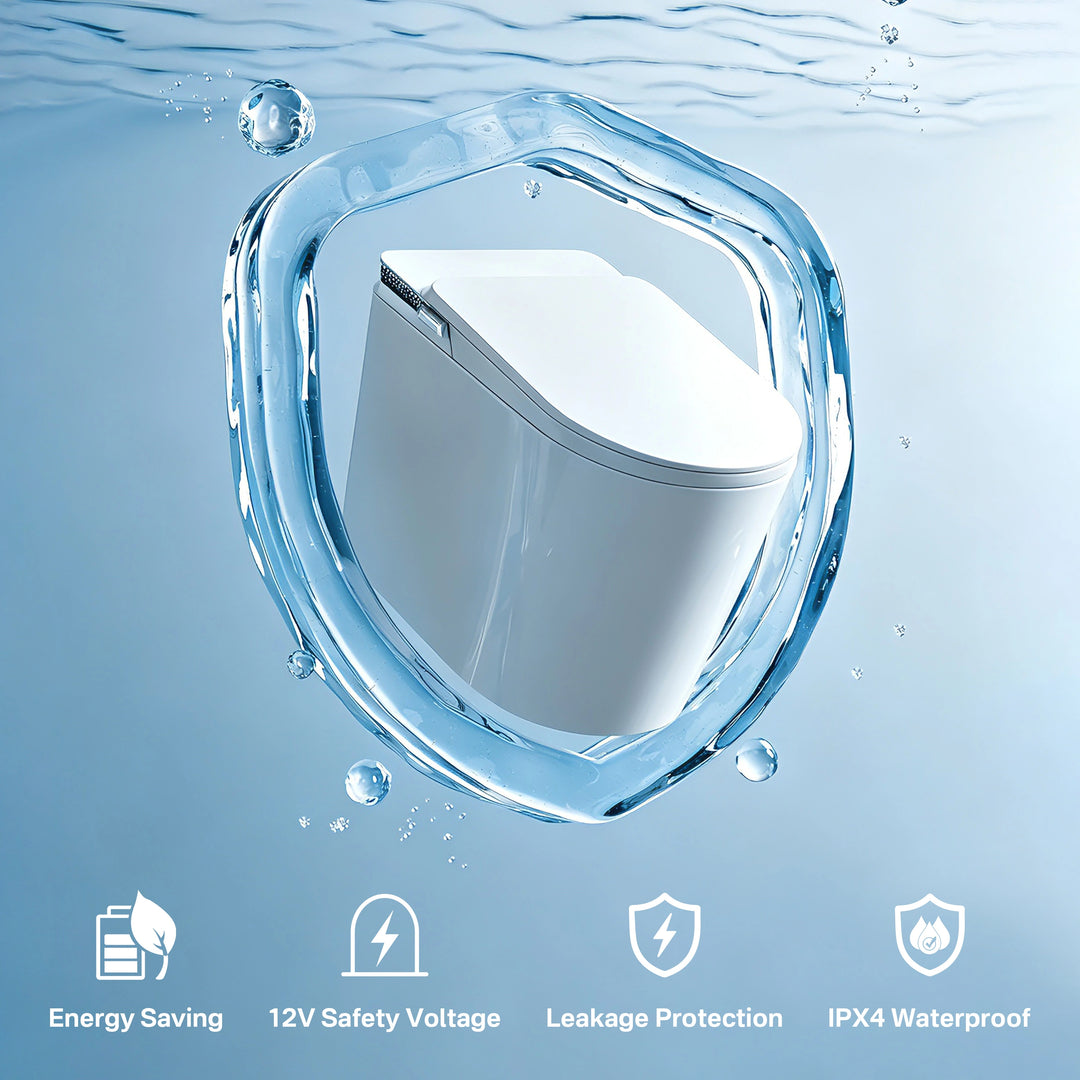 Oslo 17" Comfort Height Smart Toilet with Auto Lid, Foam Shield, UV Nozzle and Feminine Wash